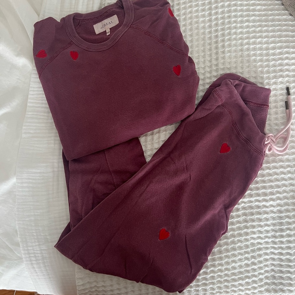 The Great Red Heart Sweatshirt & Sweatpant Set 0 / S